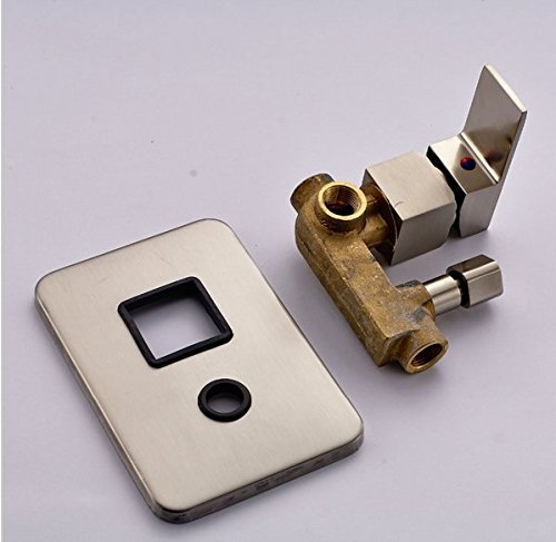 Système douche pluie plafond 40,6 cm avec robinet et douchette nickel brossé mat - 4