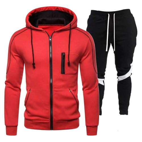 DUHENWU Herren Trainingsanzug 2 Teilig Set Sweatshirt Und Jogginghose...