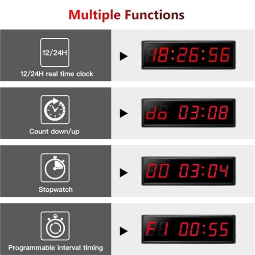 Temporizador digital con cronómetro LED para gimnasio 1.8 pulg miniatura 4