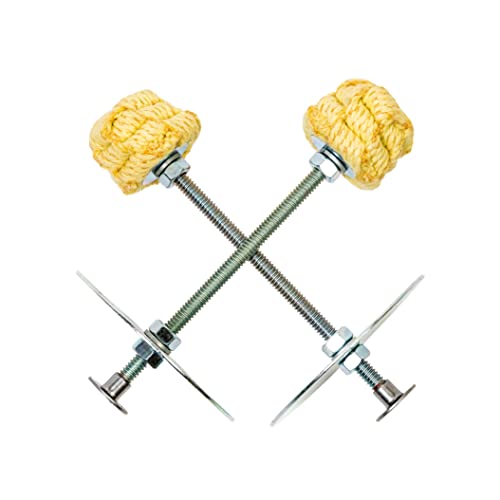 FIRE MECCA Fire Palm Torches – 1.25 Inch Woven Kevlar MoonBlaze Head – Set of 2 – Adjustable Size – Beginners to Advanced – Flow