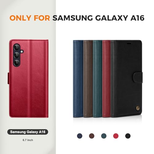 Coque Samsung Galaxy A16 5G magnétique RFID rouge à clapet - 7