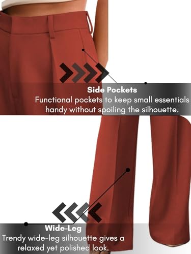 Image of GRECIILOOKS Trousers for Woman | Womens High Rise High Waist Flared Korean Style | Formal Pant for Women Office Wear| Track Pants for Womans Elegant for College & Events (Available in Plus Size)
