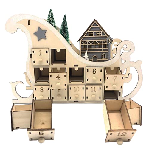 Steelwingsf Calendrier de Noël avec mini tiroir compte à rebours Décoration de Noël Cover