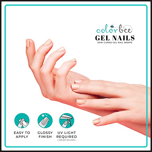 Semi Cured Gel Nail Strips- Nail Polish Strips- Gel Nail Art Polish Stickers- Long Lasting & Easy To Apply- Works With Any Uv Nail Lamp (Nude) #TOP1