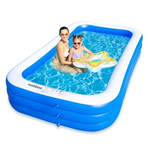 120" X 72" X 22" Inflatable Swimming PoolFull Sized Family Kiddie Blow-up Pool for Toddler Children Kids Adults Baby, Big Above Ground Pool for Garden Backyard Water Party Indoor Outdoor for Age 3+