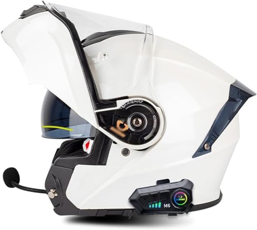 Casque moto bluetooth avec double miroir solaire et mentonnière rabattable