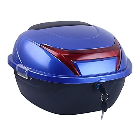 YYHJ Universal Motorcycle Rear Top Box Tail Trunk Luggage Top Lock Storage Carrier Case Motorcycle Helmet Top Box Luggage Storage for Motorbike Moped Back Rear Case, 37X32.5X24.5cm Hard Case Cover