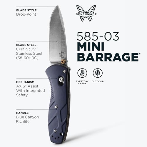 Couteau de poche Benchmade Mini Barrage compact contre les lames usées