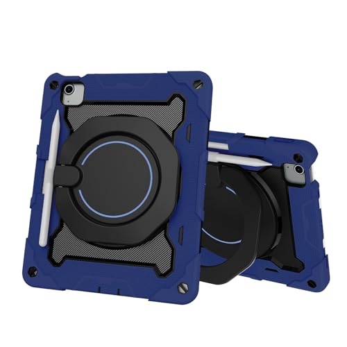 Coque iPad Air 11 M3 M2 robuste bleue contre les rayures avec support rotatif 360