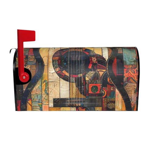 Funda protectora para buzón de correo electrónico con diseño de guitarra artística para decoración de jardín al aire libre