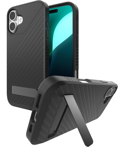 ZAGG Denali Snap with Kickstand Case for iPhone 16 Plus - 16ft Drop Protection, MagSafe & Wireless Charging Compatible, Graphene Reinforced, Dual Layer Protection, Recycled Materials, Black