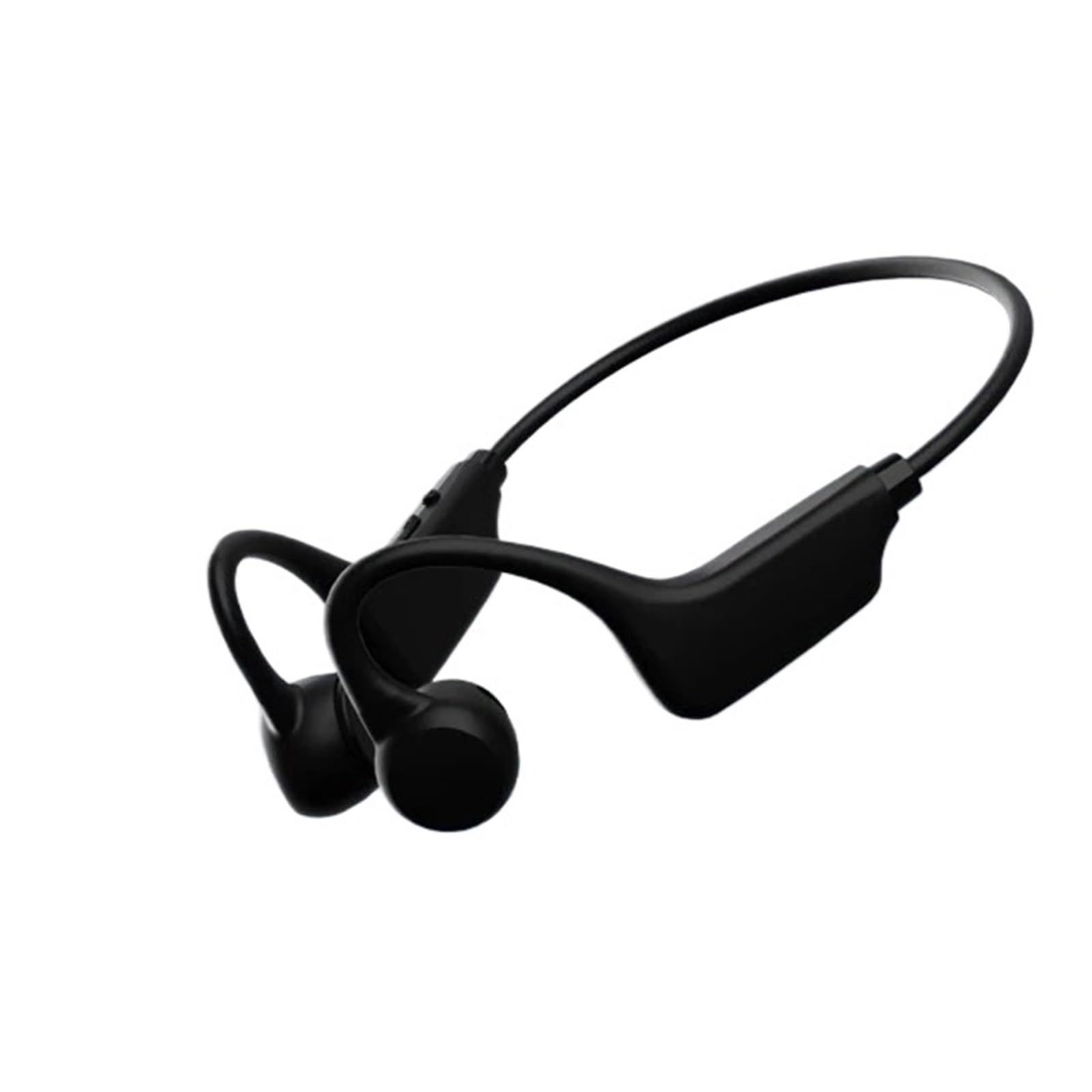 Generico Compatible con Auriculares de conducción ósea IPX8, inalámbricos Bluetooth 5,3 Impermeables for natación micrófono for Ejercicio(Black)