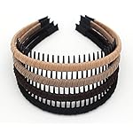 4pcs Hairbands for Women, Non-Slip Zig Zag Headbands, Adjustable Teeth Comb Hair Hoop, Daily Use, Yoga, Spa, Parties, Resin Cotton Blend