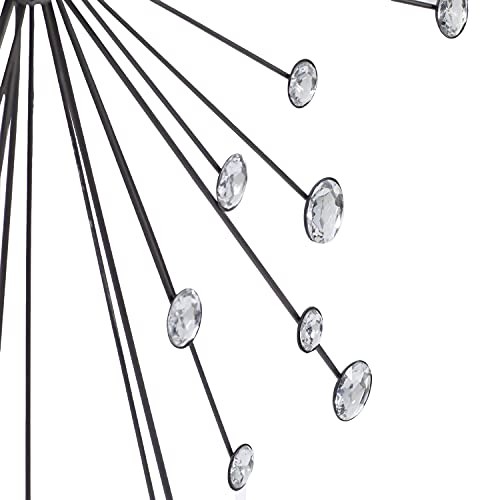 Deco 79 Metal Starburst Wall Decor With Crystal Embellishments, 30" X 3" X 30", Silver #TOP4