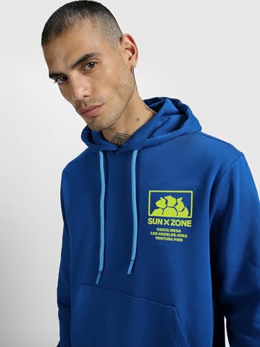 Image of Veirdo Cotton Fleece Regular Fit Full Sleeve Hooded Sweatshirt Front and Back Graphic Printed Jumper Hoodie for Men