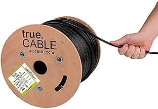 trueCABLE Cat6 Direct Burial, Gel Filled, 500ft, Black, Waterproof, CMX, 23AWG Solid Bare Copper, 550MHz, PoE++ (4PPoE), ETL Listed, Unshielded UTP, Bulk Ethernet Cable