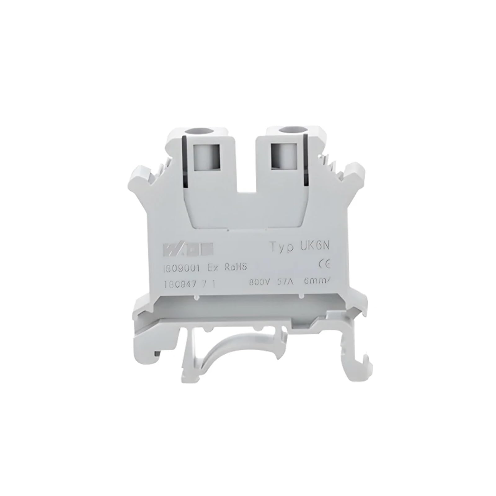 10 bloques de terminales de riel DIN UK-6N, conector universal de clase, bloque de regleta de terminales de conexión por tornillo, cable conductor UK6N(Blue)