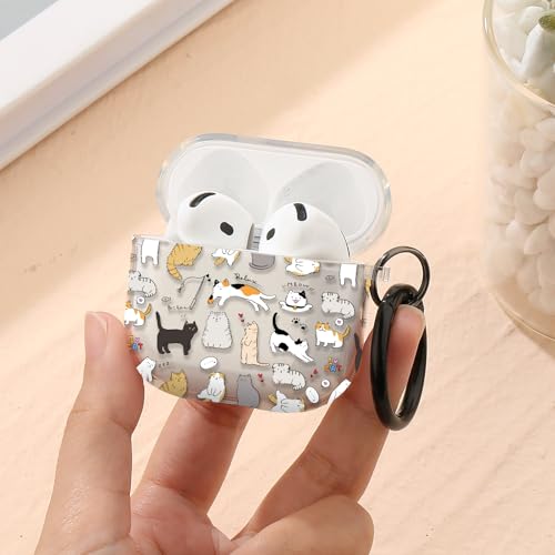 Image of Gedicht for Apple Airpods 4th Generation Case Cover(2024), Protective TPU Soft Cases Cover Rugged for Airpods 4th Generation Case with Cleaner Kit & Keychain for Women Men,Cat