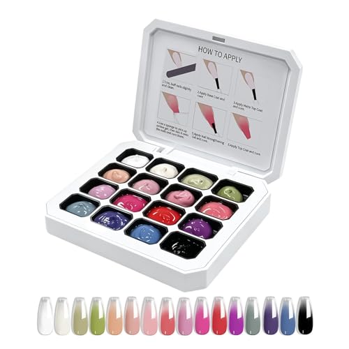 Gel de pintura de uñas efecto degradado permanente y acabado directo sin limpiar