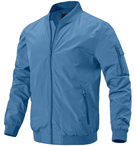 Image of Gopune Men's Windproof Bomber Jacket Lightweight Windbreaker Outdoor Golf Fashion Coat