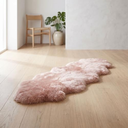 Nordic Sheep Lammfell Langhaar Fellteppich 170x60 cm, Rosa – Ansicht 6