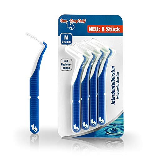 One Drop Only - 8er Blister Interdentalbürsten 0,6mm (Größe M) /Interdental Brush zur Zwischenzahnreinigung/beste Mundhygiene durch Dentalbürsten