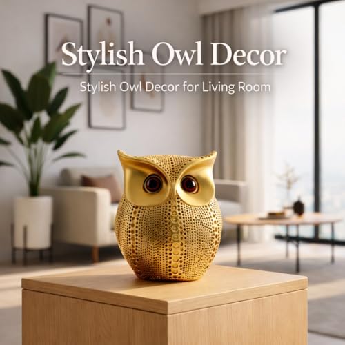 Image of ZAICUS Owl Showpiece for Home Decor - Good Luck Idol for Shelf Decor & Gift Item - Owl Figurine Statue for Living Room, Office Desk, Table Decoration