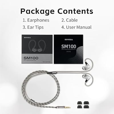 SIVGA SM100 Dual-Chamber 10mm Dynamic Driver Wired Earphones with Mic, 0.78mm 2-Pin Detachable Cable, Zinc Alloy Housing, Silver-Plated Copper Cable, for Music & Gaming