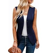 GARCE KARIN Womens Casual Button Down Sleeveless Vest Blazers Lined V Neck Business Jacket Waistc...