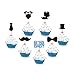 28 Pcs BO-SS BABY Cupcake Toppers for Boys Girls Kids Baby Shower Mustache Tie Hat Bows Clothes Birthday Party Supplies Glitter Decorations