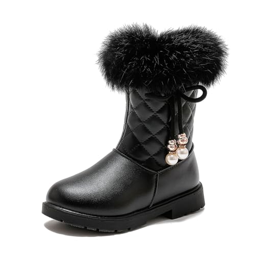 Bottes de neige fille anti-glisse et faciles à enfiler avec zip pour l'hiver
