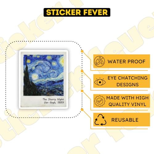 Image of Pack of 15 Cute Stickers for Laptops /Mobiles /Guitar /Journal etc. (AI Mode Conversation: Van goghYou Said: Van goghvan gogh9:45 pmVincent Van Gogh)