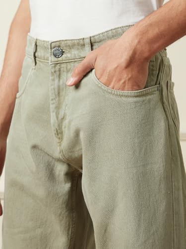 Image of WROGN Men's 100% Cotton Jeans | Solid | Anti Fit