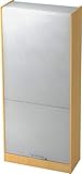 bümö® Aktenschrank mit Rollladen | Rollladenschrank für Aktenordner | Büroschrank für Akten | Büromöbel | Rolladenschrank in 5 Farben (Buche/Silber)