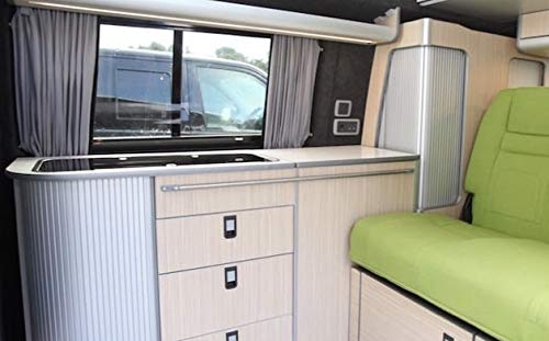 Tambour schuifdeurenset van Tamdoûr 400mm x 600mm met 2 x 700mm spiraal plus tracks voor keuken- of kasteenheden, camper, camper, caravan, conversies sliver, op maat gemaakt op bestelling
