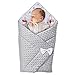 Saco de Dormir para bebé de - Manta de niño pequeño de Dormir, invierno, para durante todo el año, Saco de algodón Minky reversible para envolver (Gris)