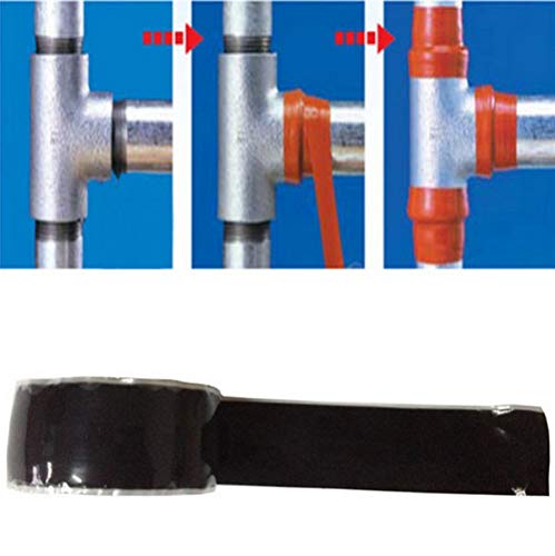 Image of A Roll of 2.5cm X 3M Black Self Fusing Rubber Tape Self Fusing Waterproofing Silicone Tape for Pipes, Joints and Electrical Repairs