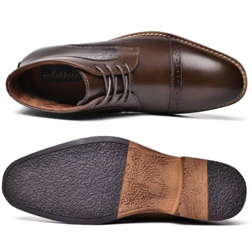 Image of Arkbird Chukka Boots for men, Grainy Leather Lace-up Ankle Boot Fashion and Comfort Casual Oxfords