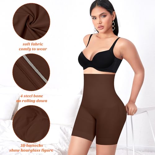 Image of Werena Shapewear Shorts Tummy Control for Women High Waisted Body Shaper Underwear Slimming Slip Shorts Under Dresses