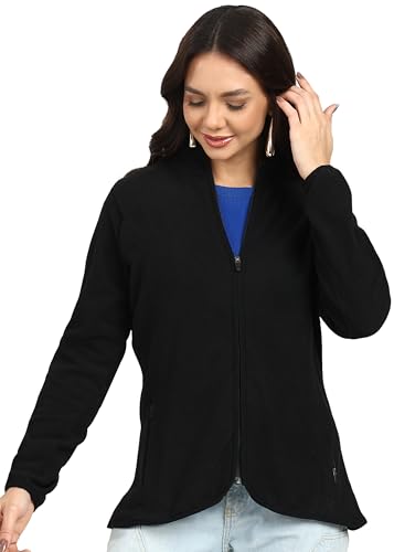 Image of Alan Jones Clothing Women's Standing Collar Zipper Fleece Standard Length Jacket