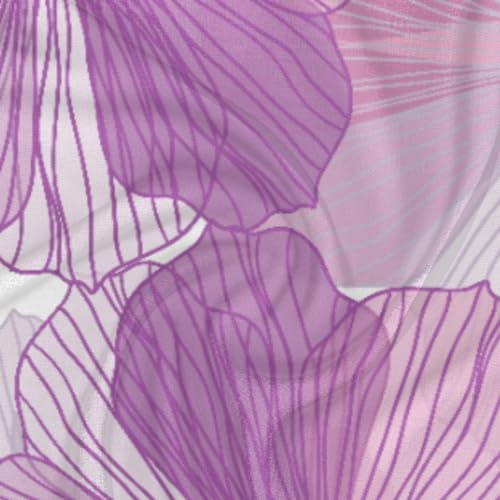 Square Silk Scarf for Women, Purple Flower Floral Lightweight Women's Fashion Scarves Wraps for Hair, Breathable Neck Scarf for Ladies Girls Dressy, 23.6x23.6 in3