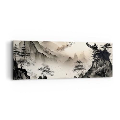 Moderne Impression sur Toile Asie Japon Voir Image Tableau Decoration Murale 90x30cm Deco Cadre Décoration Salon Chambre Cuisine Panoramique Tableaux...