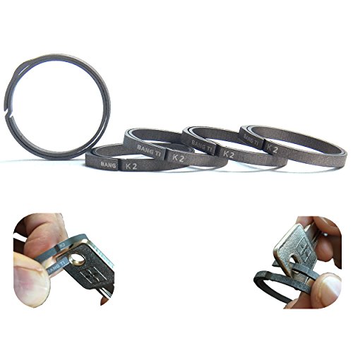 BANG TI Titanium Nail-Saving Flexible Keyrings (K2, 32mm/1.26