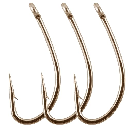 Dr.Fish 100 Pack Nyphm Fly Hooks Curved Shank Fly Tying Short Shank Hook for Emergers Shrimp Nymph Caddis Pupa Saltwater Freshwater Gold #16