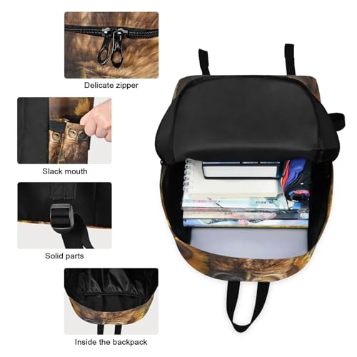 Backpack Lunch Box Set Large Capacity Travel Backpacks and Insulated Lunch Bag for Commute Hiking Picnic Sunflower Owl Print3