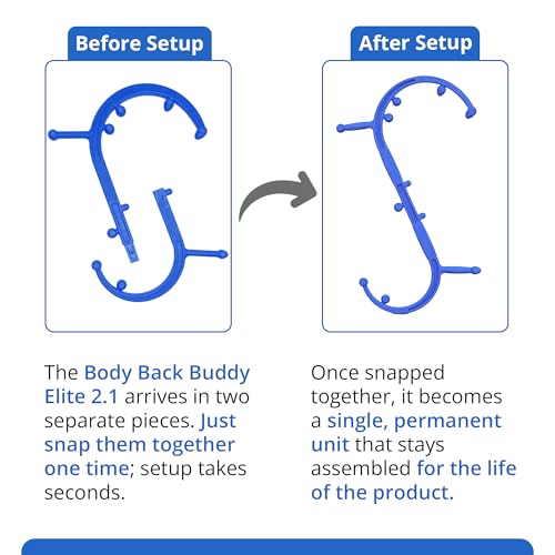 Image of Body Back Buddy Elite Trigger Point Massager, Neck and Back Massager, Hand Massager, Manual Self Massager, Massage Stick, Muscle Knot Remover with Instructions, 2 Pack (Blue)