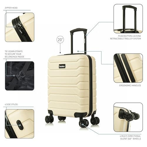 Image of InUSA TREND 20-Inch Carry-On Hardside Spinner Luggage Lightweight Sand