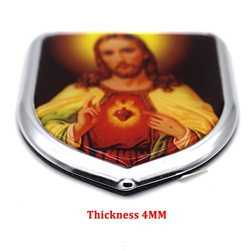 S2S Stylish 3D Jesus Christ Chrome Sticker Emblem Badge Logo | Durable & Stylish Automotive Decoration | For Cars & Bikes (JESUS CHRIST)