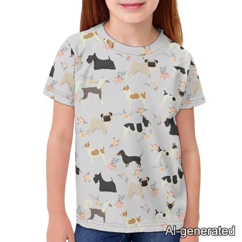 Image of Renewold Kids Novelty T-Shirt for Girls Boys Short Sleeve Crewneck Summer Tee Soft Breathable Graphic Shirt for Age 2-16