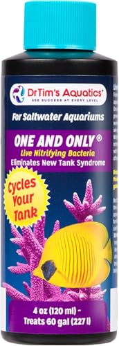 Image of Dr. Tim's Aquatics Saltwater One & Only Nitrifying Bacteria - For New Fish Tanks, Aquariums, Water Filtering, Disease Treatment - H20 Pure Fish Tank Cleaner - Removes Toxins - 4 Oz.